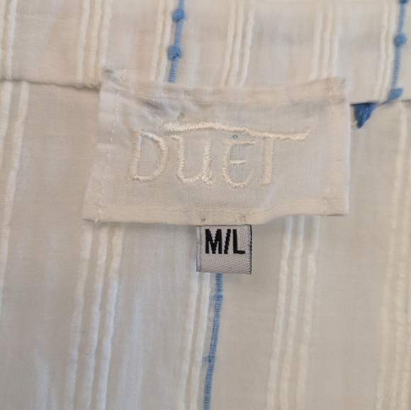 Duet White Sheer Beaded Embroidered Side Tie Dress. Size M/L - Picture 11 of 12